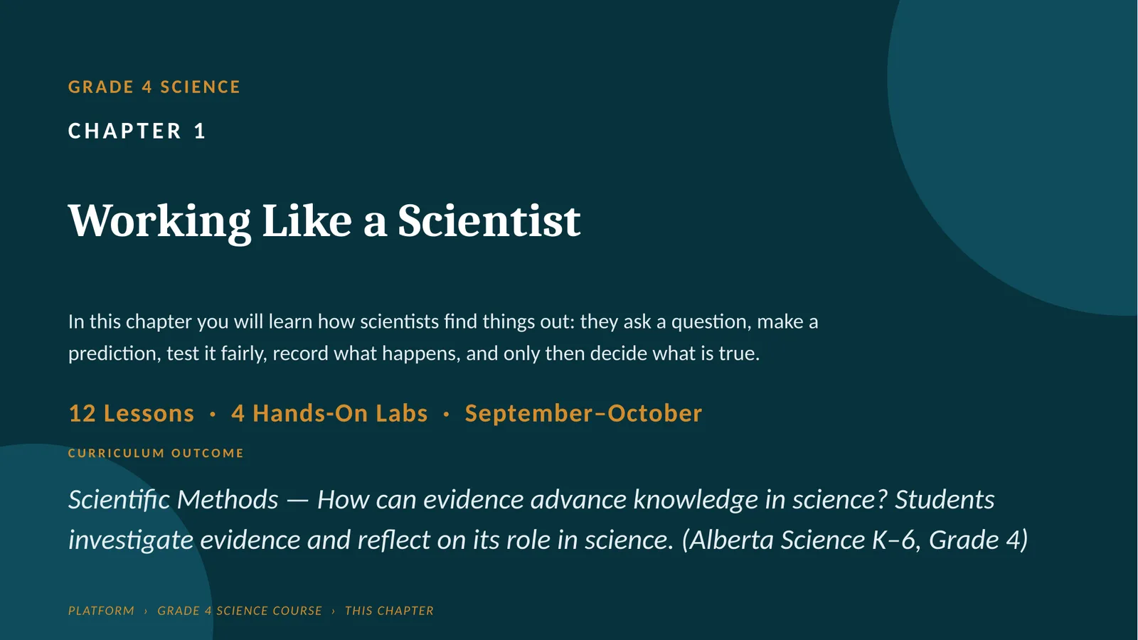 GRADE 4 SCIENCE. CHAPTER 1. Working Like a Scientist.