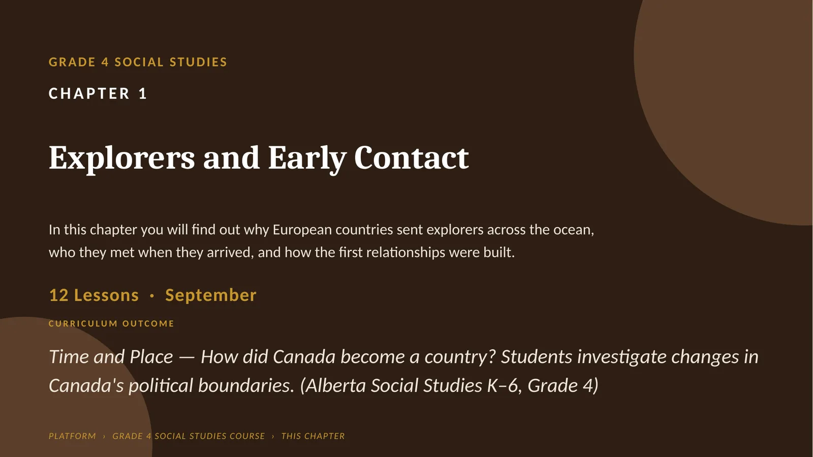 GRADE 4 SOCIAL STUDIES. CHAPTER 1. Explorers and Early Contact.
