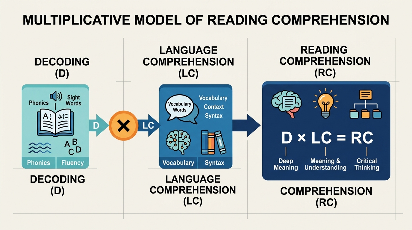 Multiplicative model of reading